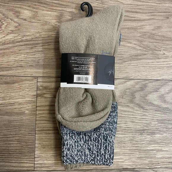 Frye SuperSoft Boot Socks Brown & Gray 2 Pair - Picture 5 of 6